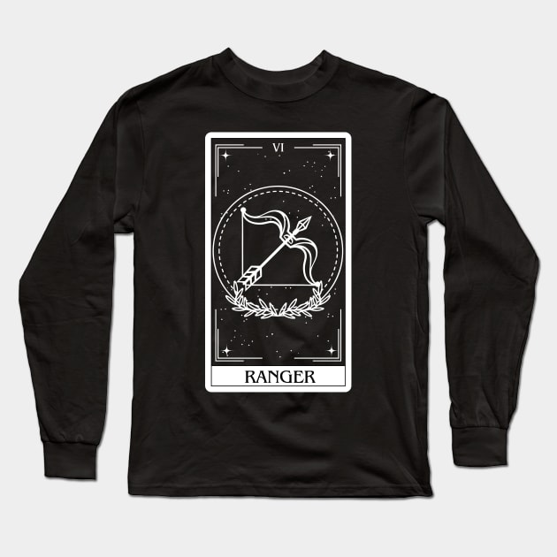 Ranger Tarot Card D&D Nat 20 Dungeons & Dragons Long Sleeve T-Shirt by JaeSlaysDragons